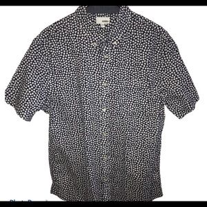 Sonoma Men’s Navy Leaf Button Down Shirt Large